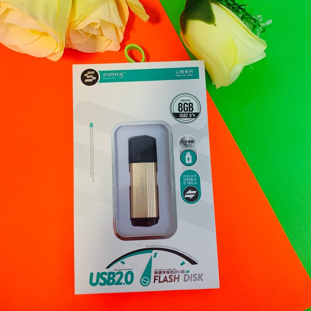 USB Флешка 8GB Sastfoe, USB 2.0, золотая АКЦИЯ