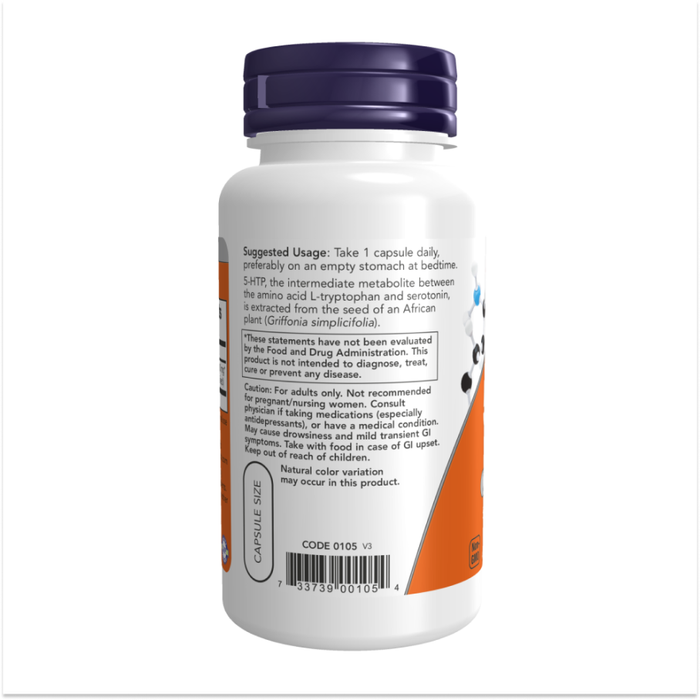 5-Гидрокситриптофан, 5-HTP 100 mg, Now Foods, 60 капсул 2