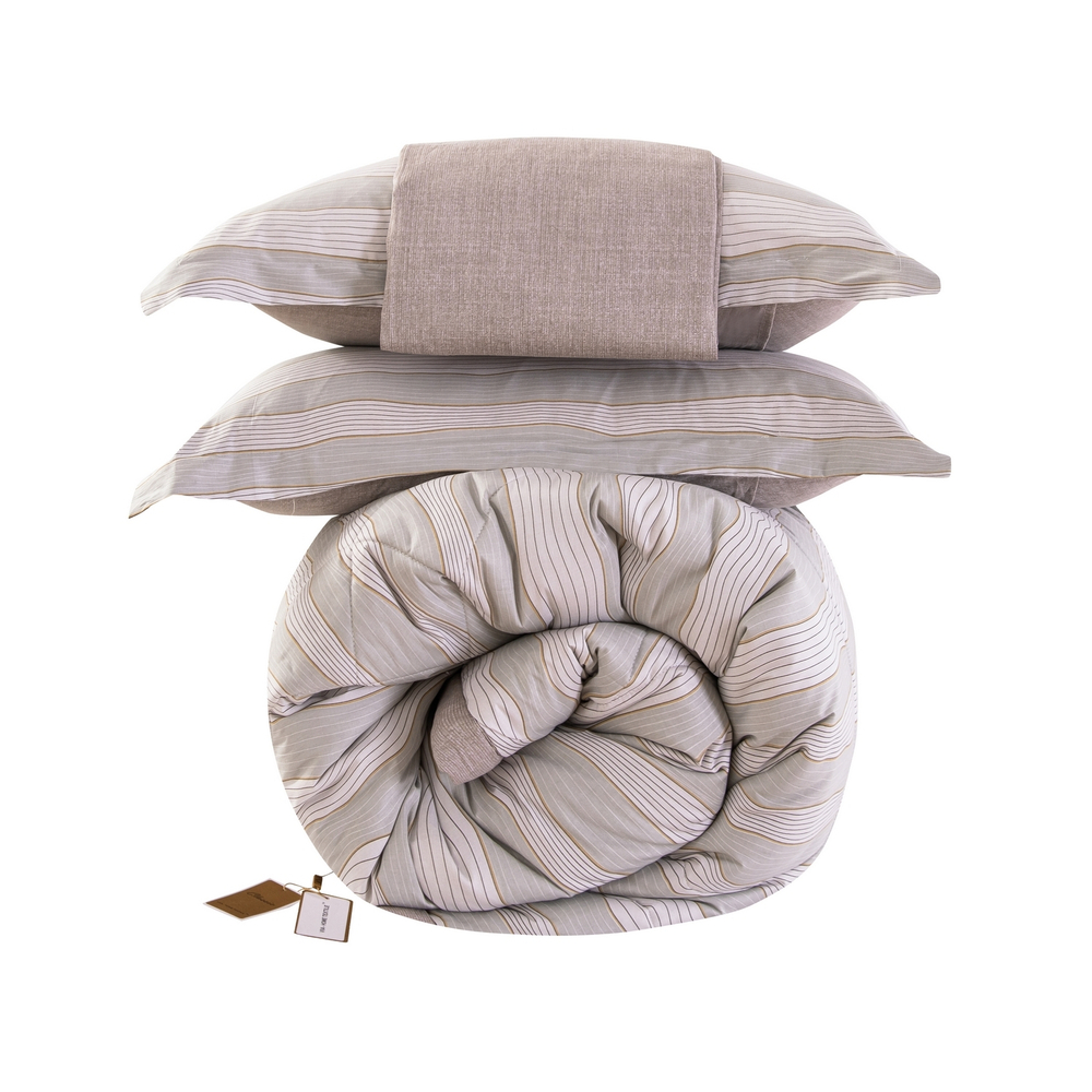 Комплект постельного белья Сатин с Одеялом 100% хлопок на резинке OBR159