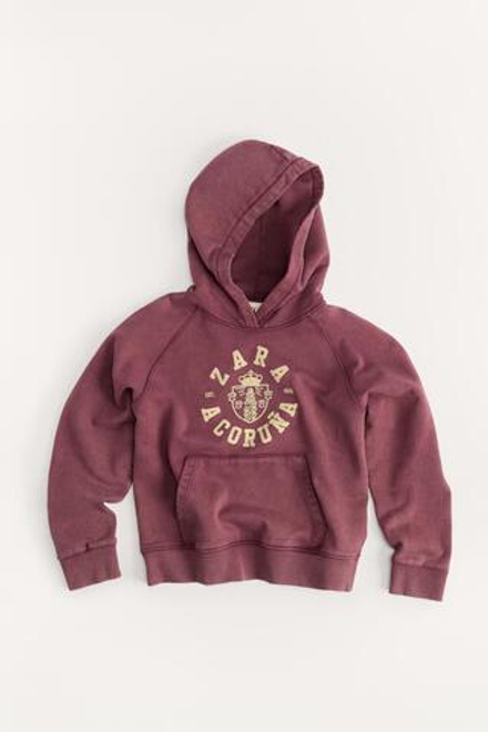 ZARA ХУДИ С КАПЮШОНОМ В СТИЛЕ ПРЕППИ 50TH ANNIVERSARY, ТЕМНО-БОРДОВЫЙ