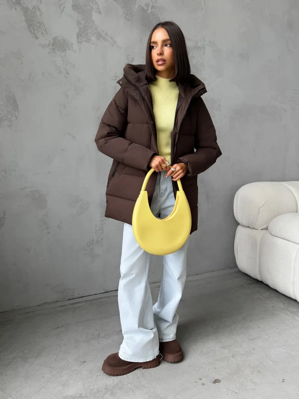 Куртка демисезонная удлиненная с капюшоном