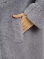 Шуба женская чебурашка тедди из эко меха, серый, SilverFox