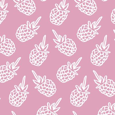 fabric print Raspberries on pale pink