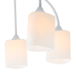 Люстра потолочная 5x60Вт E27, металл/стекло, белый, матовый плафон