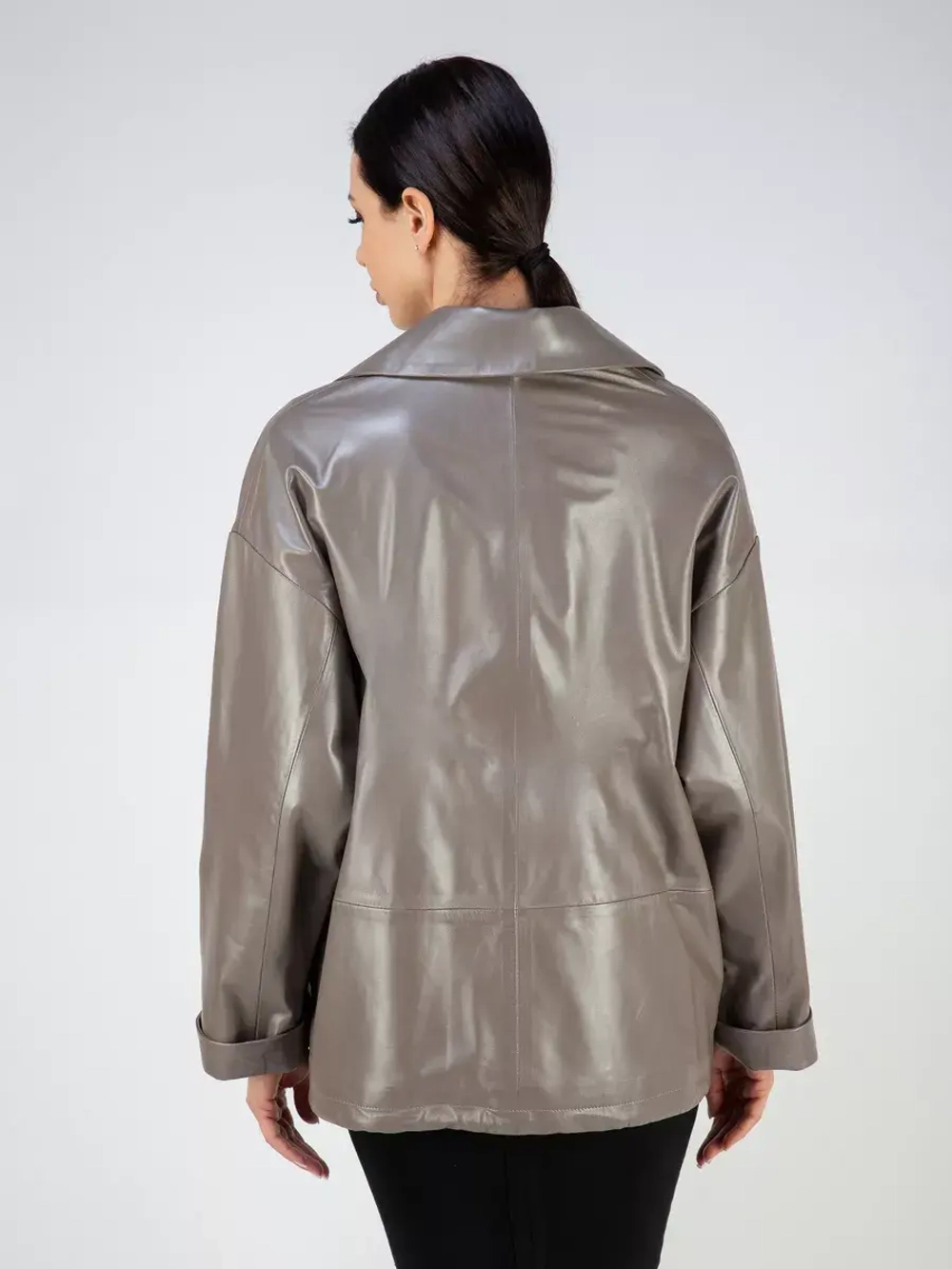 Кожаная куртка демисезонная оверсайз пиджак