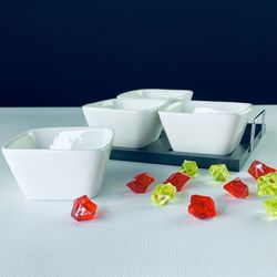 Lenardi 118-043 Набор из 4 салатников на подставке BIANCO в под.уп.(х8)Фарфор