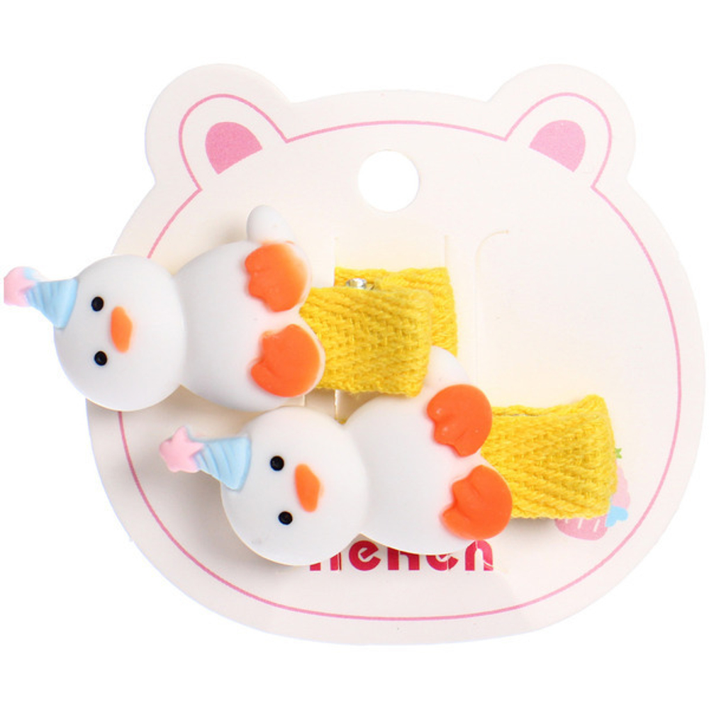 Зажимы для волос детские 2 шт «РОЗОВОЕ ОБЛАКО», утята, цвет как на фото, 2*3,5см