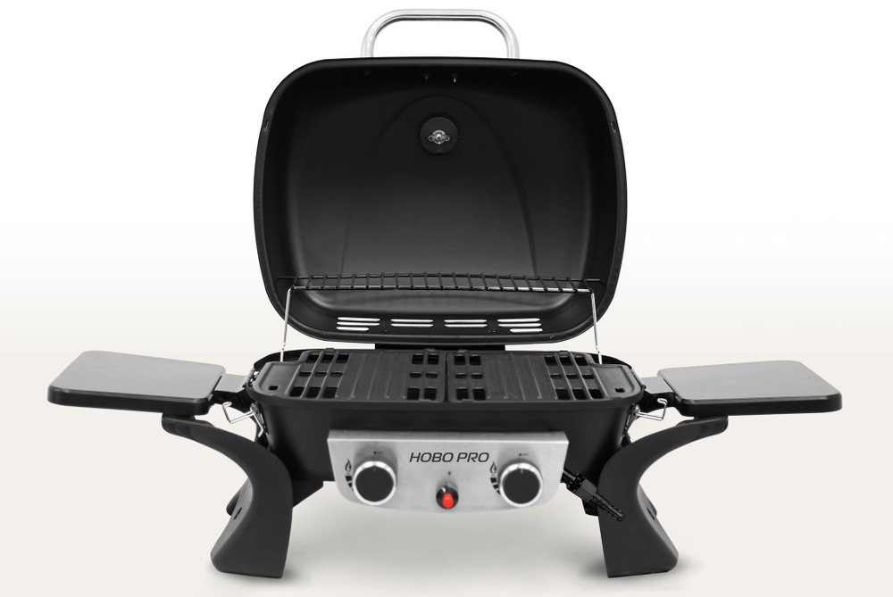 Комплект: Портативный газовый гриль 2 горелки и Подставка складная для газового гриля HOBO PRO