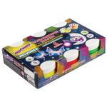 Краски пальчиковые флуоресцентные ЮНЛАНДИЯ "НЕОНЧИКИ", 6 цветов по 60 мл, в баночках, 191341