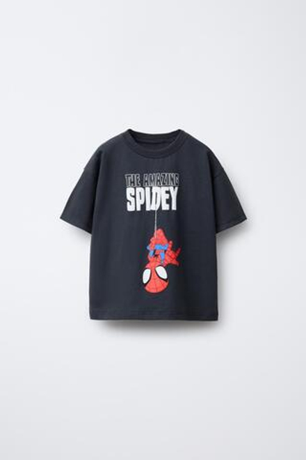 ZARA ФУТБОЛКА С РЕЛЬЕФНЫМ ПРИНТОМ SPIDEY © MARVEL, АНТРАЦИТОВО-СЕРЫЙ