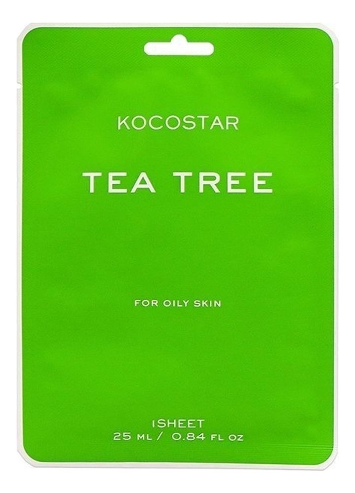 KOCOSTAR  Тканевая маска для жирной кожи с экстрактом чайного дерева - Vegan MASK TEA TREE,25 мл