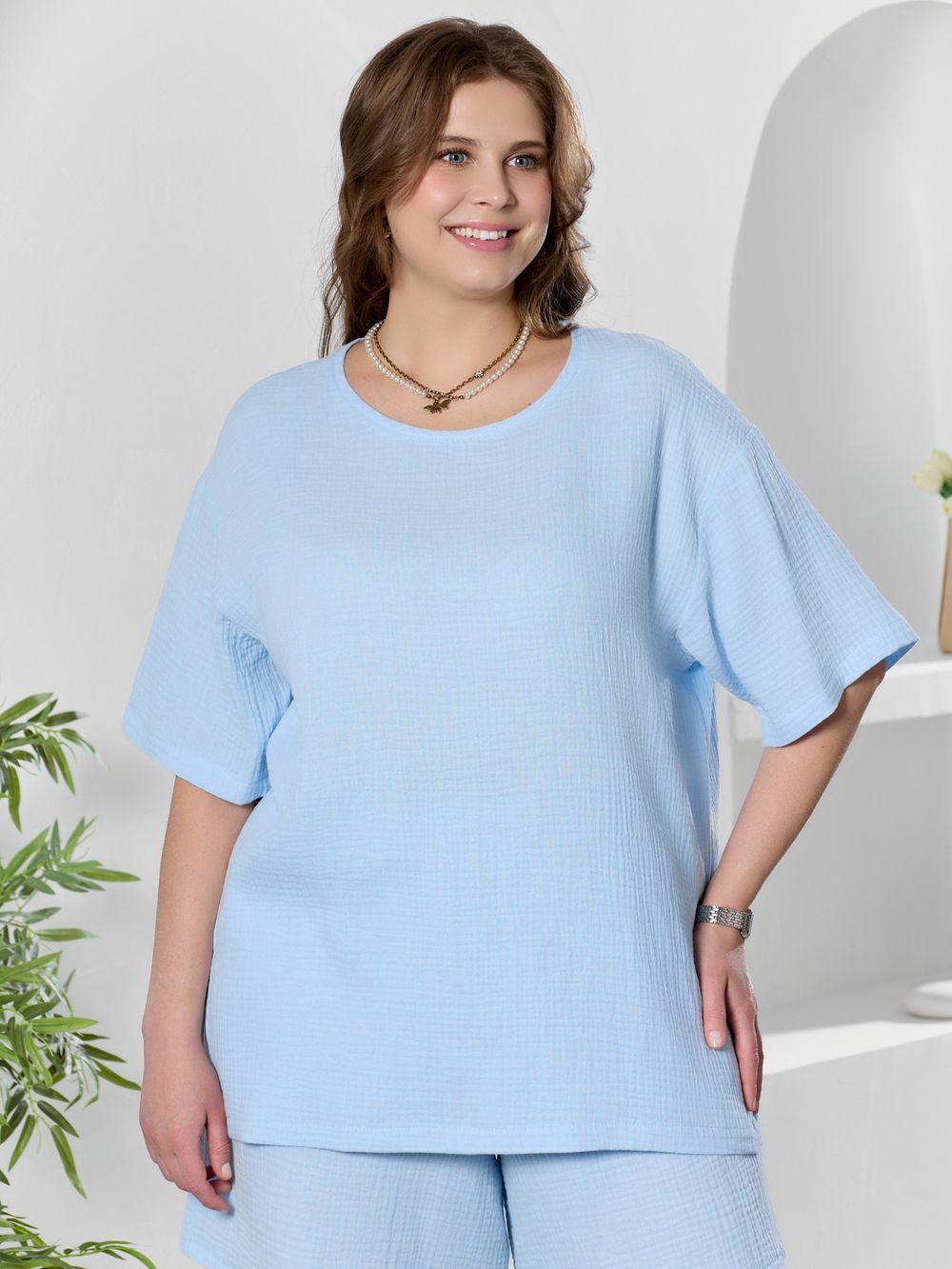 Блузка Вуаль-4 Виотекс ГОЛУБОЙ