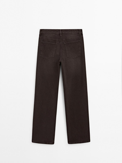 Massimo Dutti Широкие джинсы со средней посадкой, коричневый