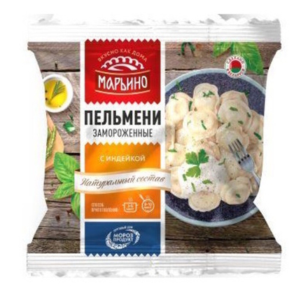 Пельмени "Марьино" с индейкой 400г. Морозпродукт