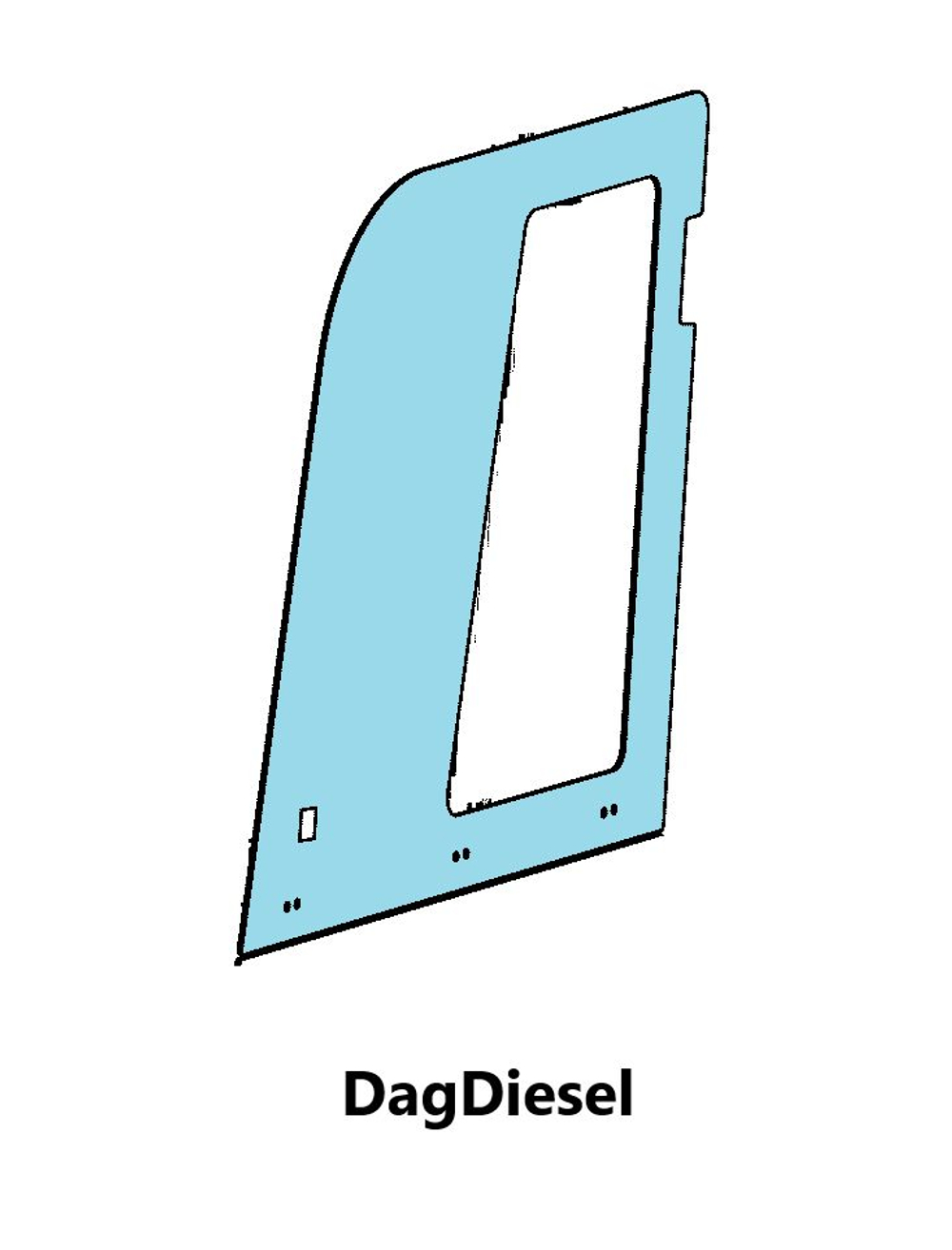 Стекло двери верхнее левое JCB 333/J6713