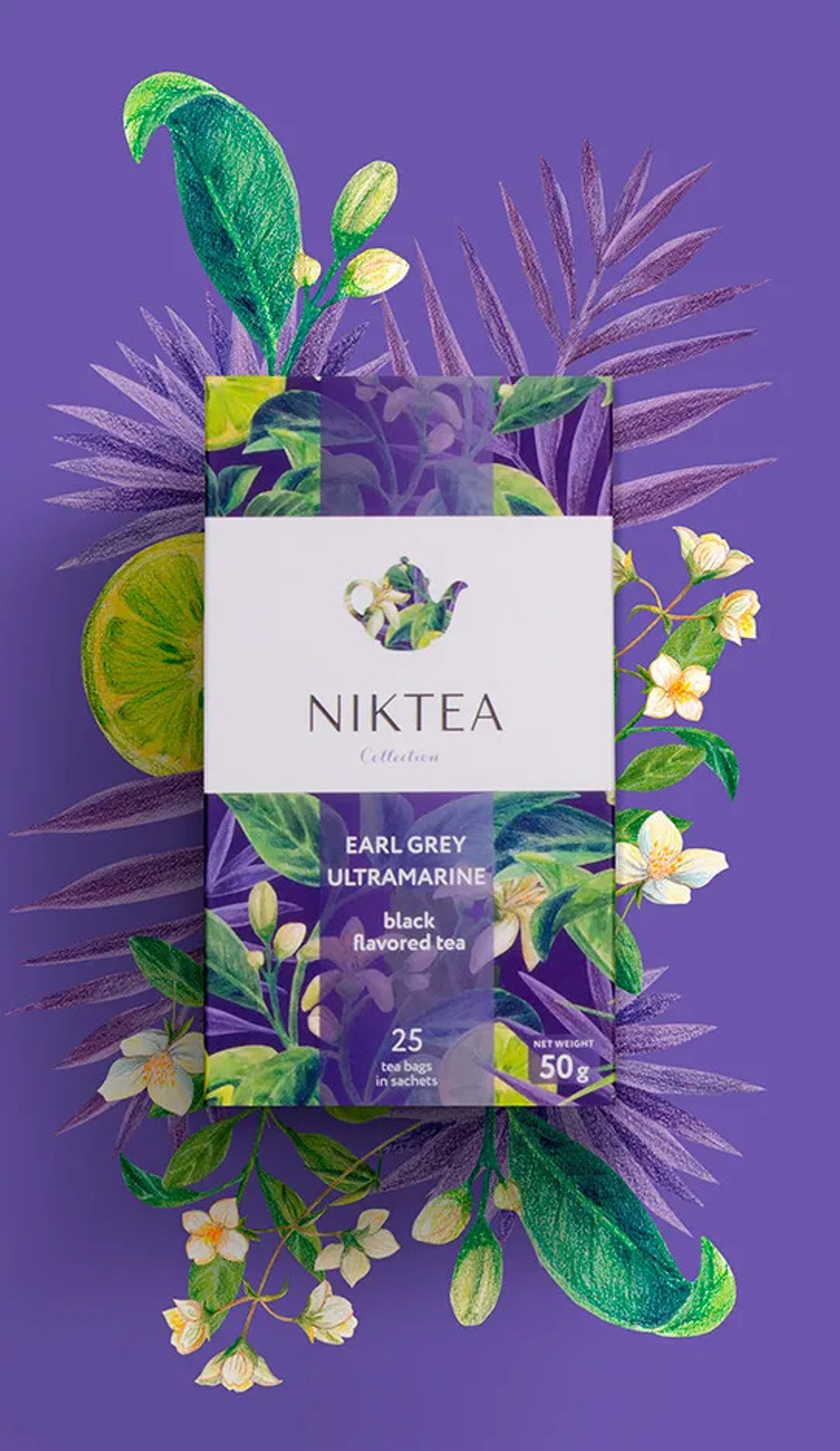 Niktea Earl Grey Ultramarine / Эрл Грей Ультрамарин, чай черный в пакетиках, 25 шт.