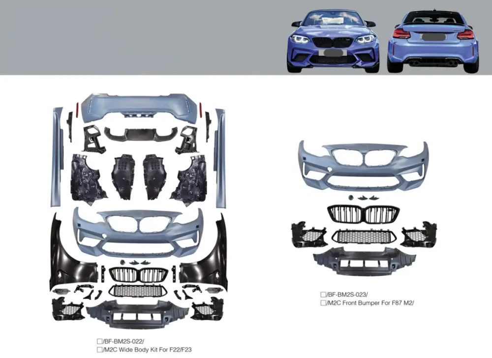 Обвес для BMW 2 серии F22 F23 F87 Передний бампер 2014-2020 БМВ