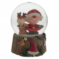 GAEM Фигурка декор в стекл шаре "Гном и Олень", D6,5 см, L6,5 W6,5 H9 см, 2в.