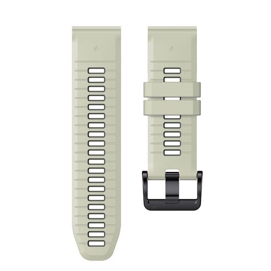Ремешок двухцветный QuickFit 26 мм для Garmin Fenix 7x/6x/5x/5x plus/3, Descent, Tactix, Enduro, D2, Instinct 2X силиконовый (Светло-бежевый/болотный)