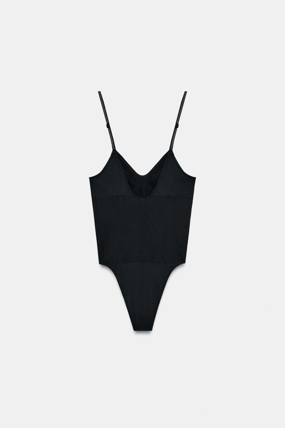 ZARA БЕСШОВНОЕ БОДИ НА БРЕТЕЛЯХ, ЧЕРНЫЙ