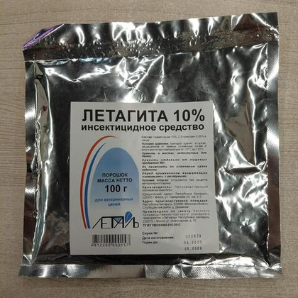 ЛЕТАГИТА 10 % Средство для борьбы с мухами в местах содержания животных, 100 г