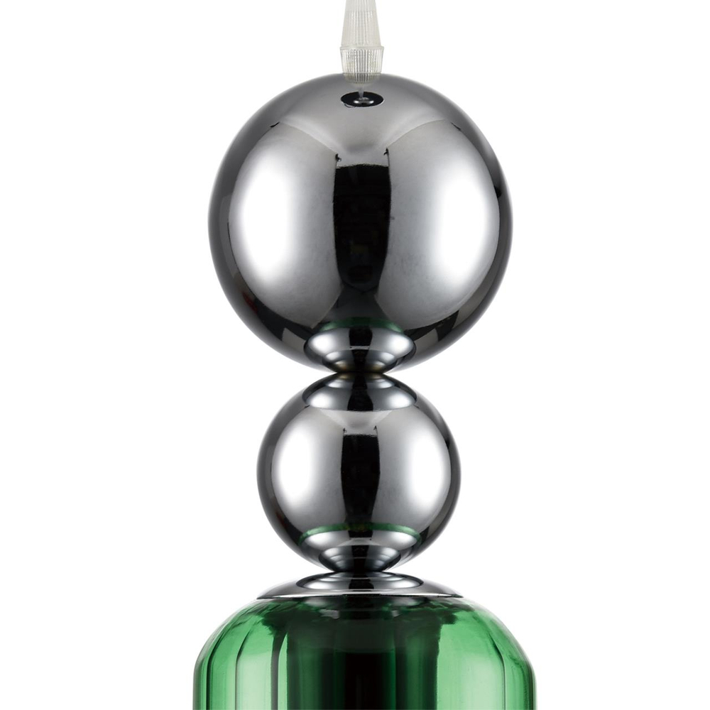 8064/1A MODERNI LN26 380 хром/зеленый, металл/стекло Подвесной светильник E27 1*60W 220V LORENZO