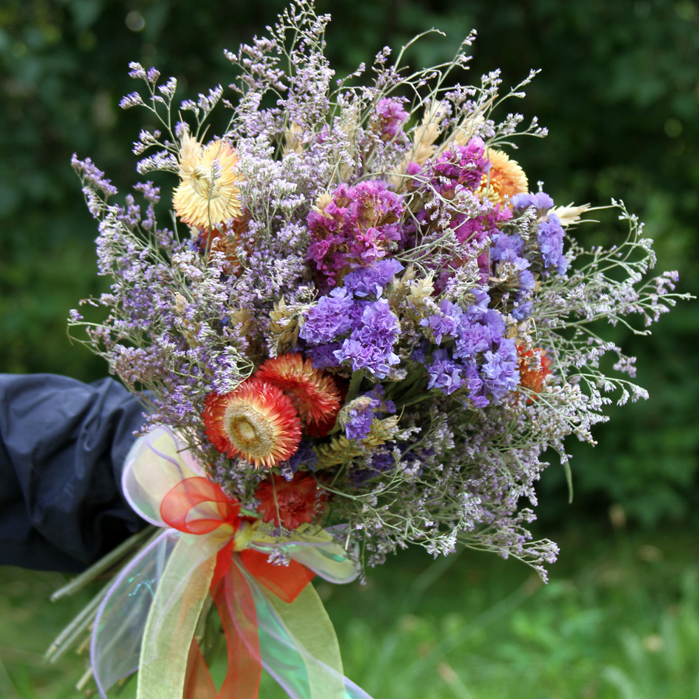 Букет сухоцветов - Уходящие лето 45х28 см