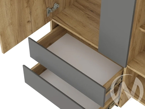 Комод КМ-20 Прихожая Твист (крафт/графит)