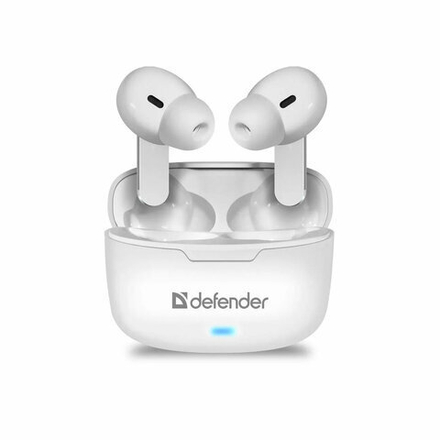 Наушники с микрофоном (гарнитура) DEFENDER TWINS 903, Bluetooth, беспроводные, белые,