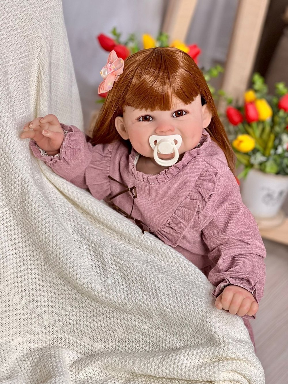 Кукла Реборн мягконабивная 65см в пакете (FA-805)