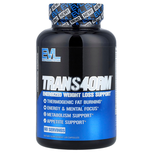 EVLution Nutrition, Trans4orm®, добавка для поддержки снижения веса, 120 капсул
