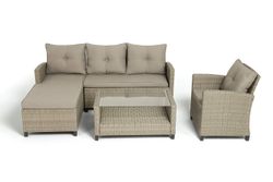 "Атланта" лаунж-зона из искусственного ротанга, цвет соломенный