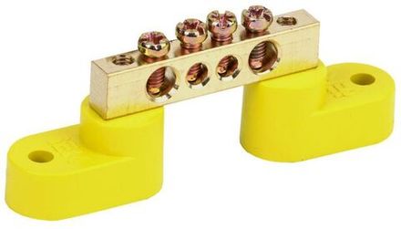 Шина PE "земля" ШНИ-6х9-4-У2-Ж на двух угловых изоляторах IEK YNN10-69-4C2-K05