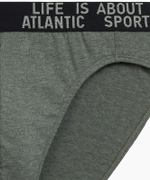 Мужские трусы слипы спорт Atlantic, набор 3 шт., хлопок, зеленый меланж + винный меланж + голубой меланж, 3MP-209