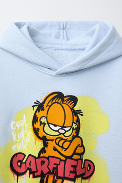 ZARA ХУДИ С ПРИНТОМ В СТИЛЕ ГРАФФИТИ GARFIELD © PAWS INC, ГОЛУБОЙ