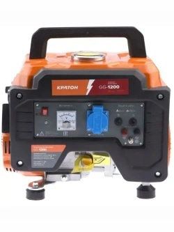 Генератор бензиновый Кратон, 1.2 кВт, 4-х тактный двигатель, 220 В / 12 В, ручной стартер, GG-1200