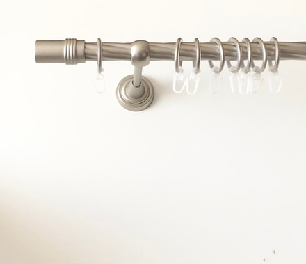 Карниз кованый витой "Цилиндр" d19 мм однорядный, цвет хром матовый