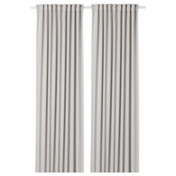 IKEA MAJGULL  (ИКЕА МАЙГУЛЛ)  -  Шторы, 1 пара, на ленте/светло-серый, 145x300 см