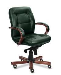 Кресло для руководителя Victoria B зеленая кожа