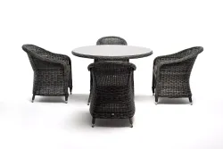 "Равенна" обеденная группа плетеная, цвет графит
