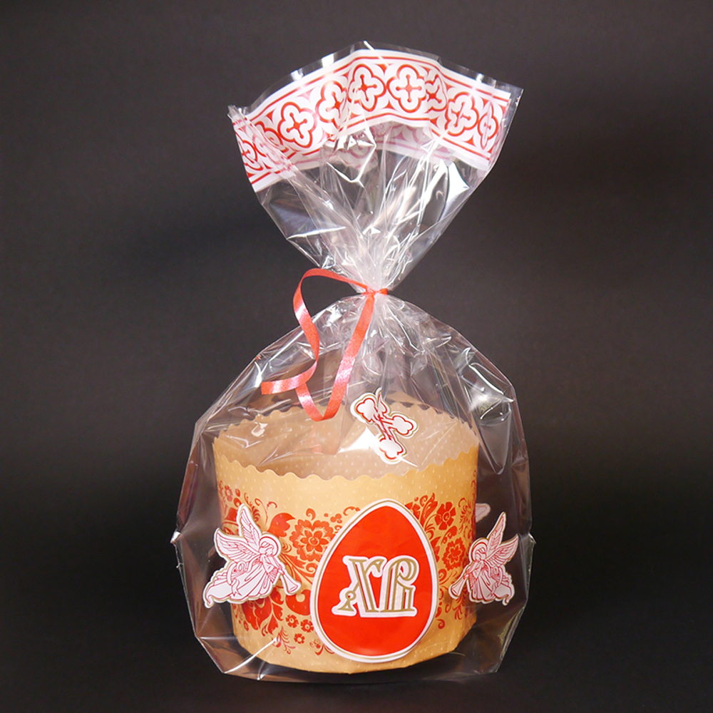 Пакет для куличей с квадратным дном Пасха, 21*31 см
