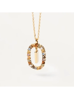 Колье Буква I серебро 925 пробы покрытое золотом