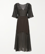 Платье с вырезом волан