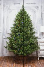 Елка с гирляндой 2в1 «Торжественная» (Литая хвоя) 270 см / 2,7 м