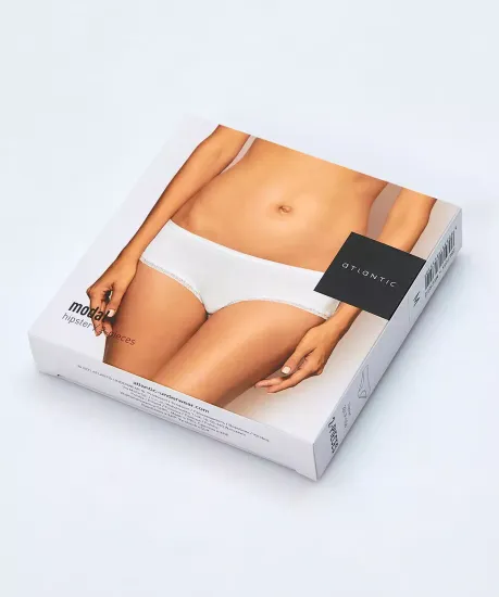 Трусы (2шт) женские хипстер Atlantic 2BLP-056, светлый экру