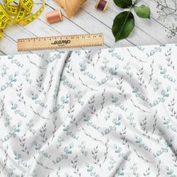 Ткань оксфорд 210 простые веточки и листья