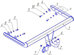 Фаркоп Avtos на FORD FOCUS (1998-2005)(паспорт и сертификат в комплекте)(без электрики)FD 02