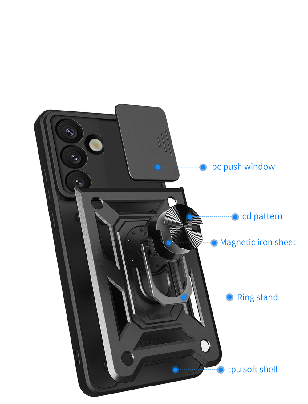 Чехол с кольцом Bumper Case для Samsung Galaxy S25