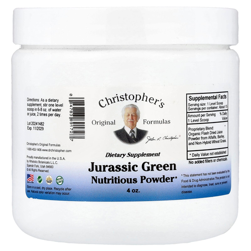 Christopher's Original Formulas, питательный порошок из юрской зеленого чая, 4 унции