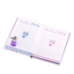 Блокнот в футляре, 12,5 см * 16,0 см, 7БЦ, Alingar, ламинация, замочек, линия, 45 л., "Домик в розах", сиреневый